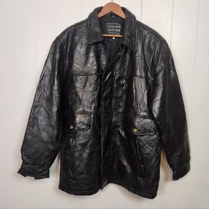 Vintage Maxam Leather Jacket 1990s Italian Mosaic Patchwork Black Zip Medium